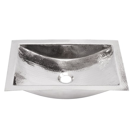 Hand Hammered Stainless Steel Rectangle Undermount Bathroom Sink